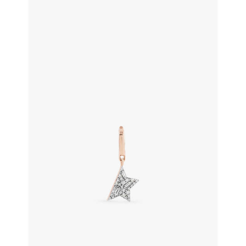 Kismet By Milka Comet Mini 0.05ct Baguette-Diamond And 0.07ct Diamond Charm
