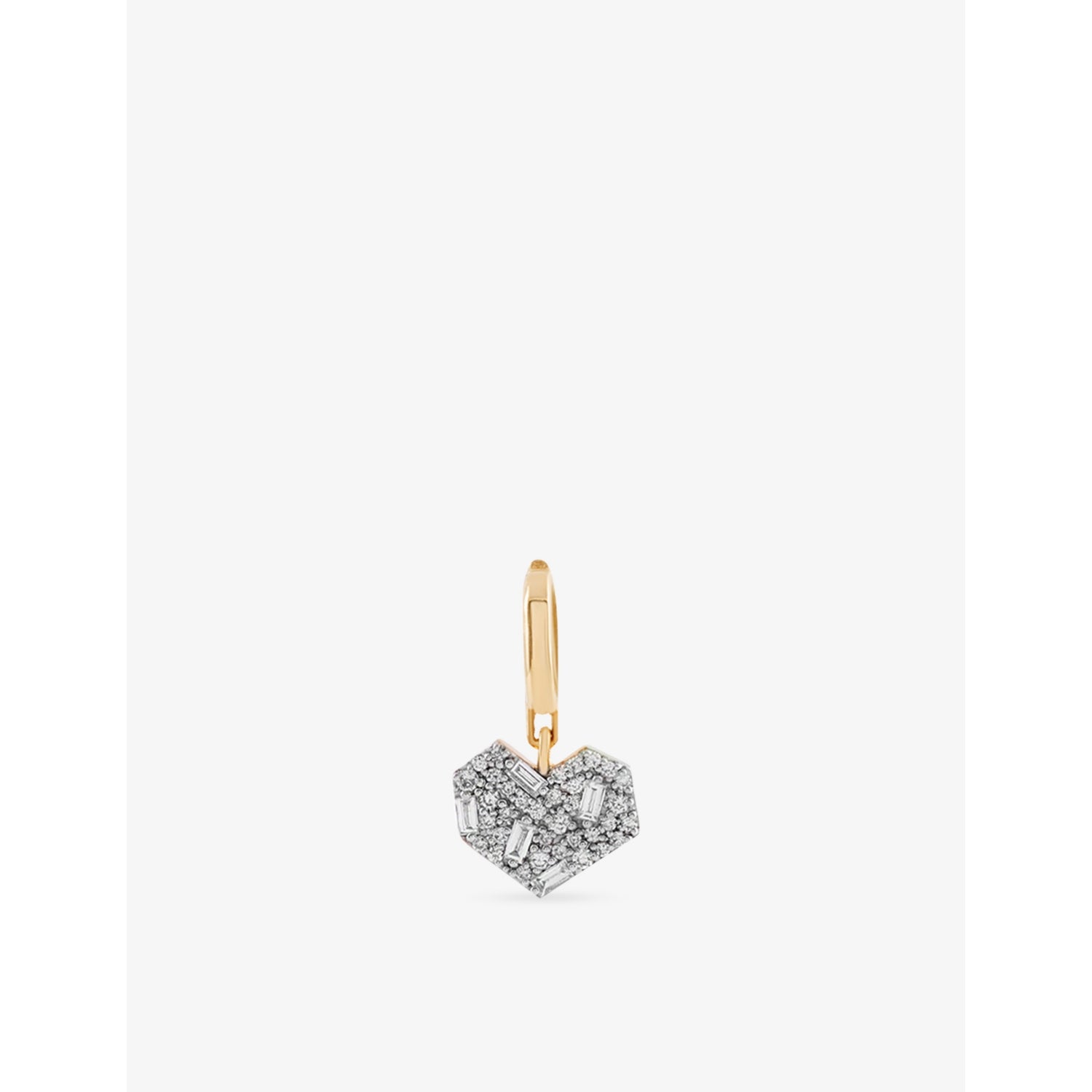 Mini Cherish 0.07ct Baguette-Diamond And 0.10ct Diamond Charm - ROSE GOLD
