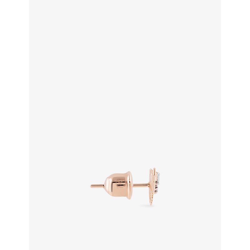 Kismet By Milka diamond stud earring winged baguette 0.16ct, UK version