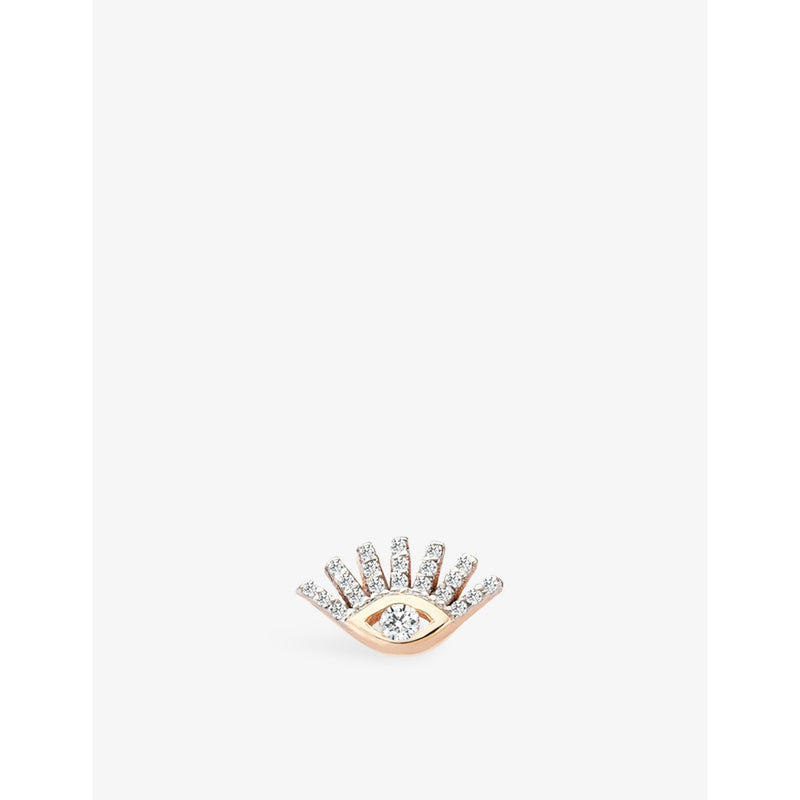 Kismet By Milka Pave Evil Eye 0.10ct Diamond Stud Earring