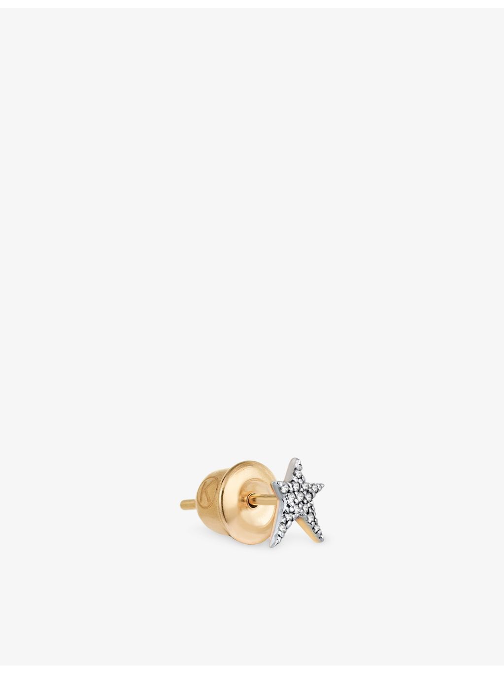Kismet by Milka mini pave star diamond stud earring 0.05ct (British brand)