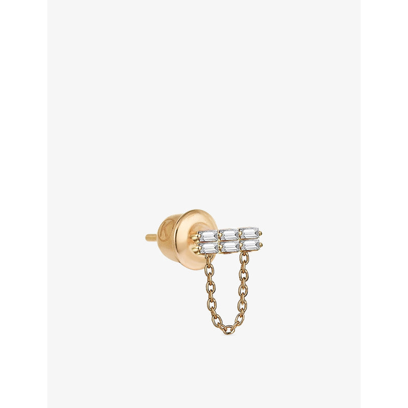 Kismet by Milka 0.06ct baguette diamond stud earrings - British product