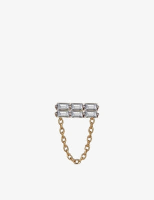 Kismet by Milka 0.06ct baguette diamond stud earrings - British product
