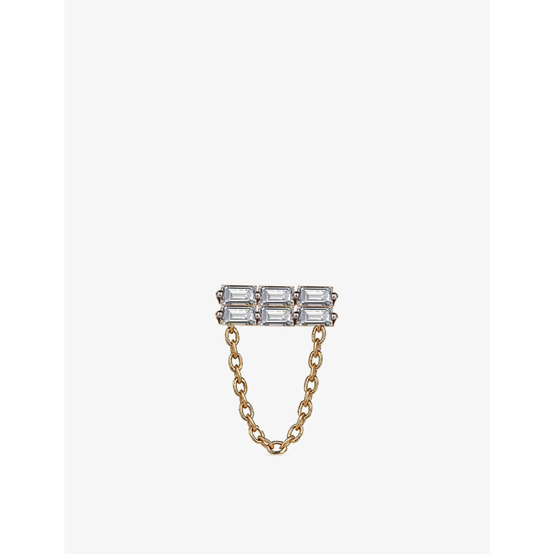 Moment 0.06ct Baguette-Diamond Stud Earring - ROSE GOLD