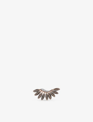 Kismet by Milka diamond stud earring with feather motif 0.06ct, UK version
