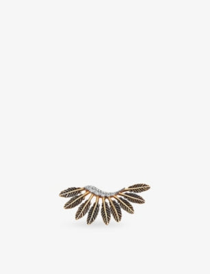 Kismet by Milka diamond stud earring with feather motif 0.06ct, UK version