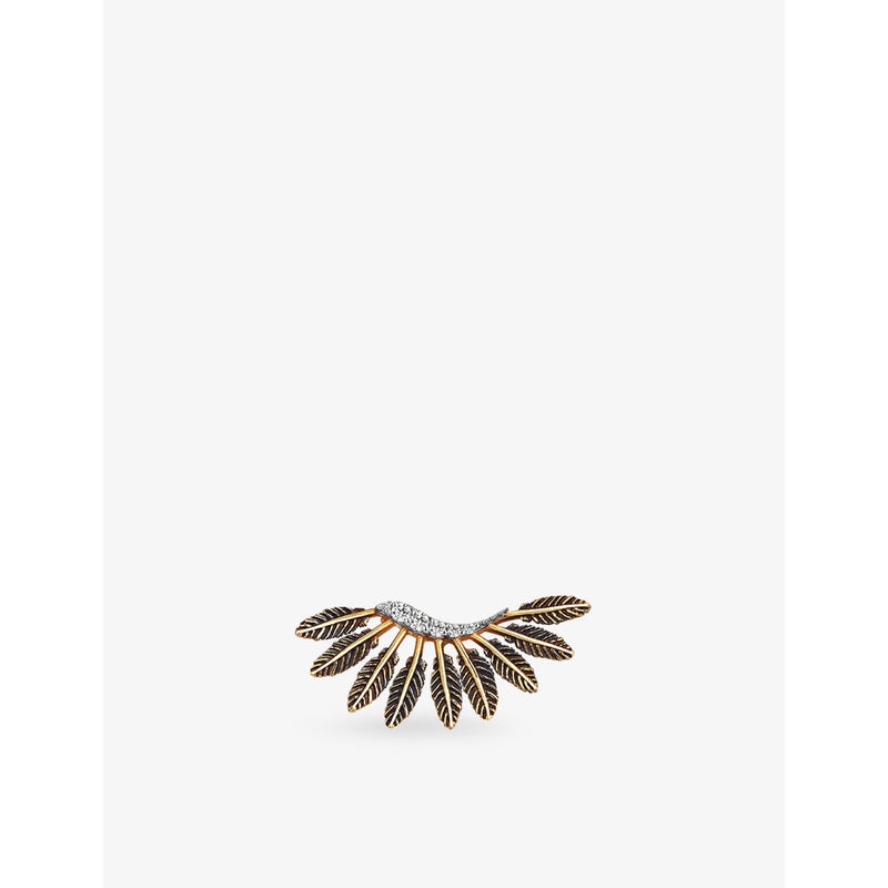 Feather Arc 0.06ct Diamond Stud Earring - ROSE GOLD
