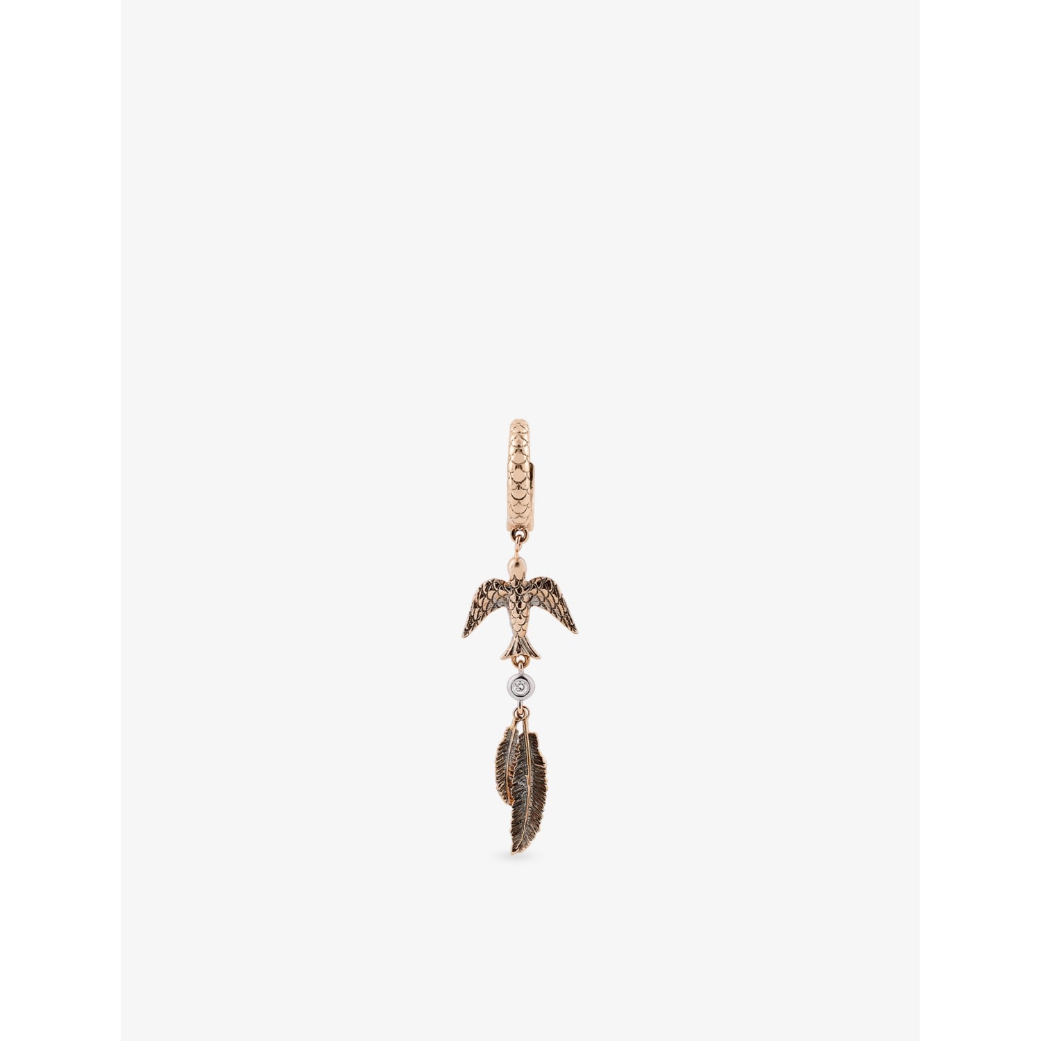 Kismet by Milka sparrow feather diamond drop huggie 0.02ct - British product