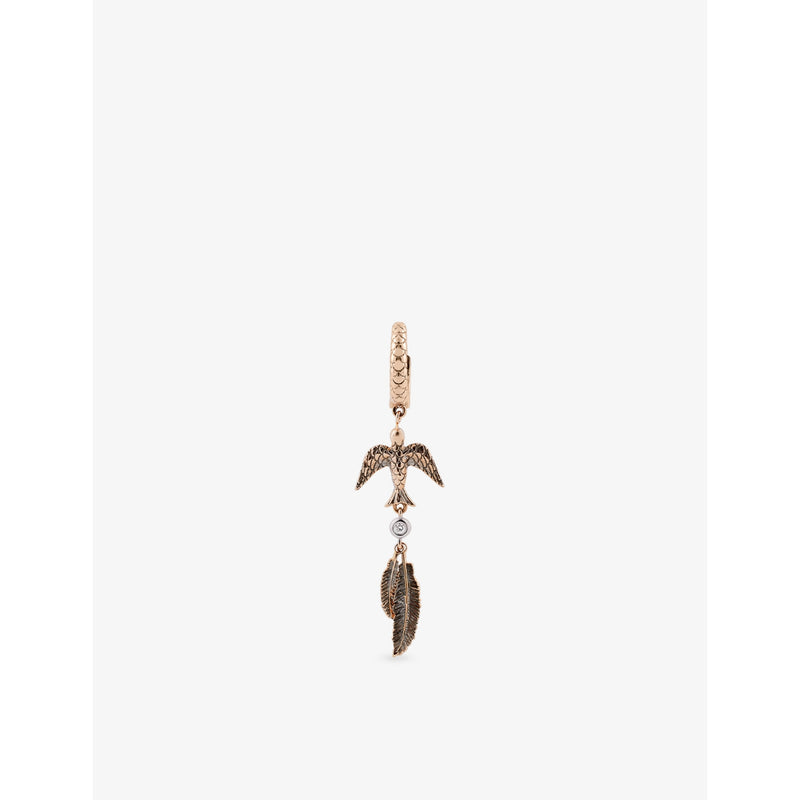 Kismet by Milka sparrow feather diamond drop huggie 0.02ct - British product