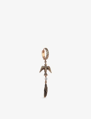 Kismet by Milka sparrow feather diamond drop huggie 0.02ct - British product