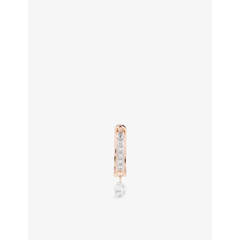 Kismet by Milka Nightlit diamond drop huggie 0.18ct, imported from the UK
