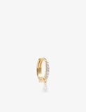 Kismet by Milka Nightlit diamond drop huggie 0.18ct, imported from the UK