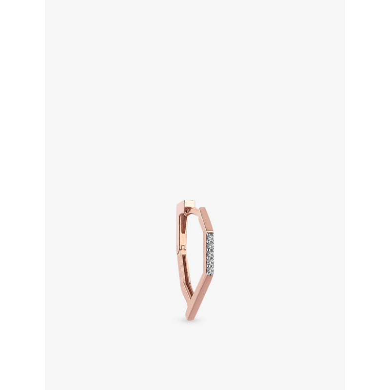 Kismet By Milka Twinkle Mono Diva 0.03ct Diamond Hoop Earring