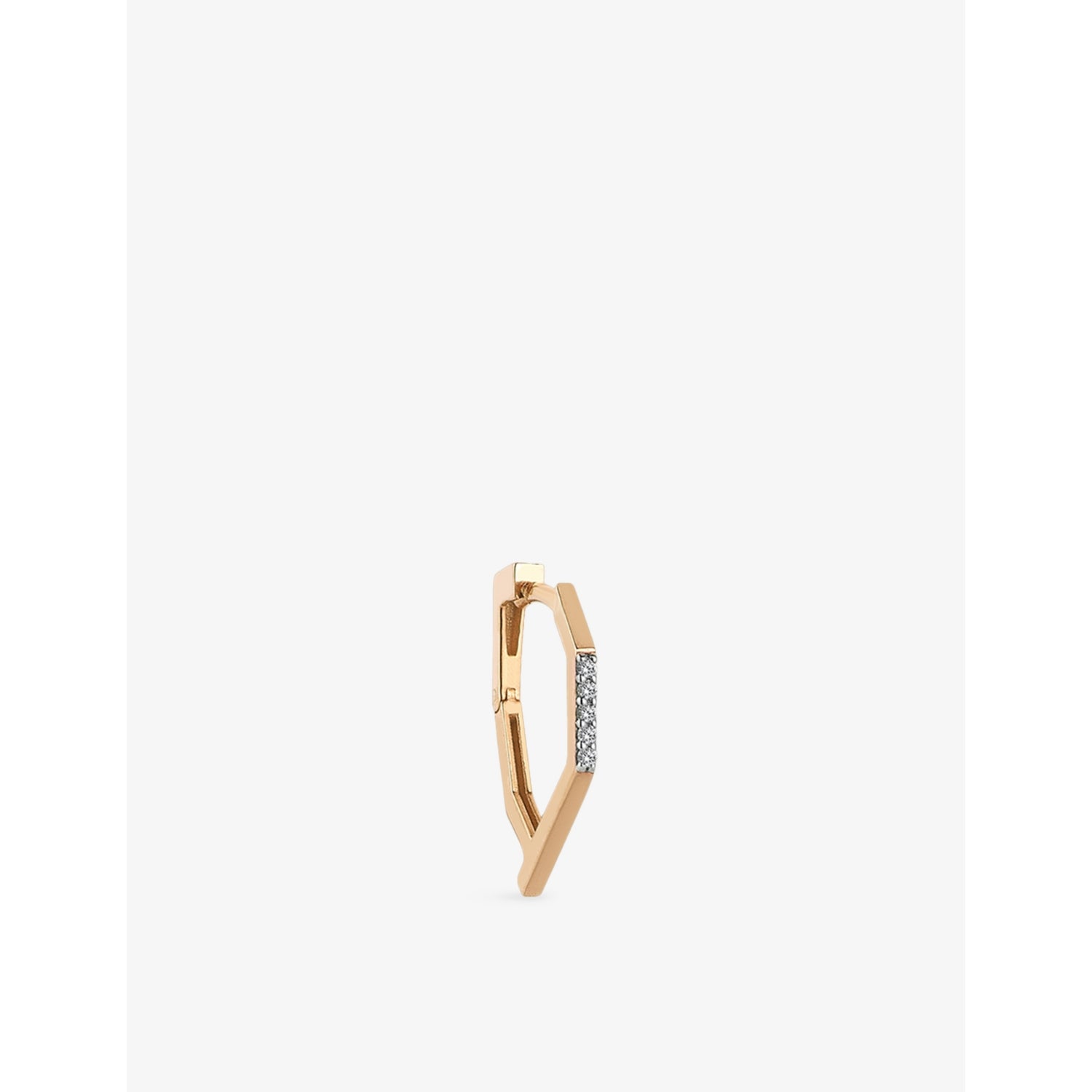 Twinkle Mono Diva 0.03ct Diamond Hoop Earring - ROSE GOLD