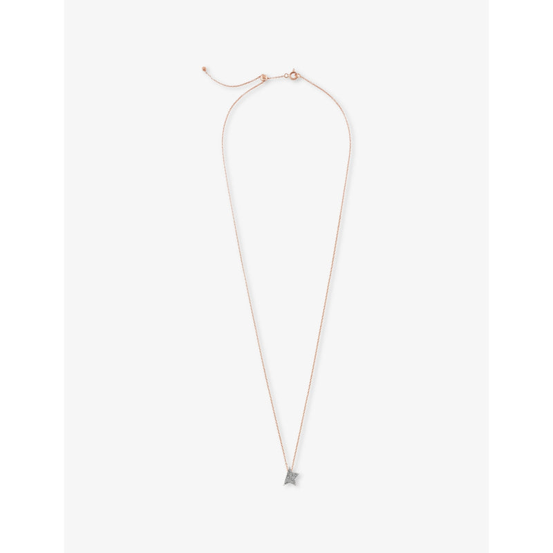 Comet Mini Metal and 0.12ct Diamond Pendant Necklace - ROSE GOLD