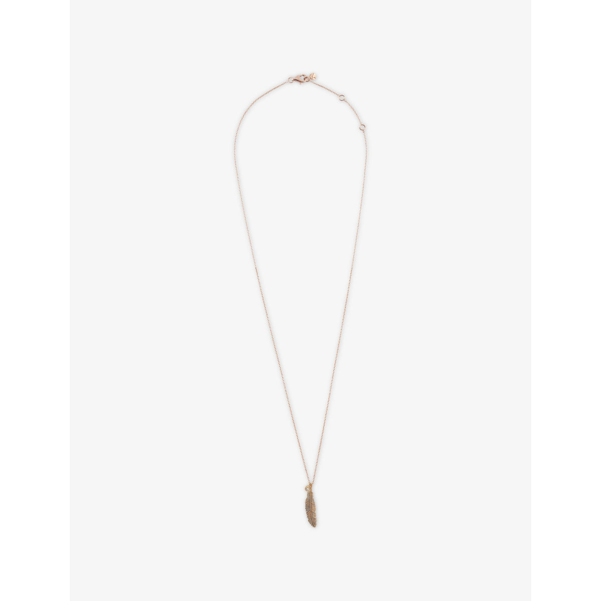 Kismet By Milka Raven Feather Midi 0.04ct Diamond Pendant Necklace
