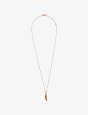 Raven Feather Midi 0.04ct Diamond Pendant Necklace - ROSE GOLD