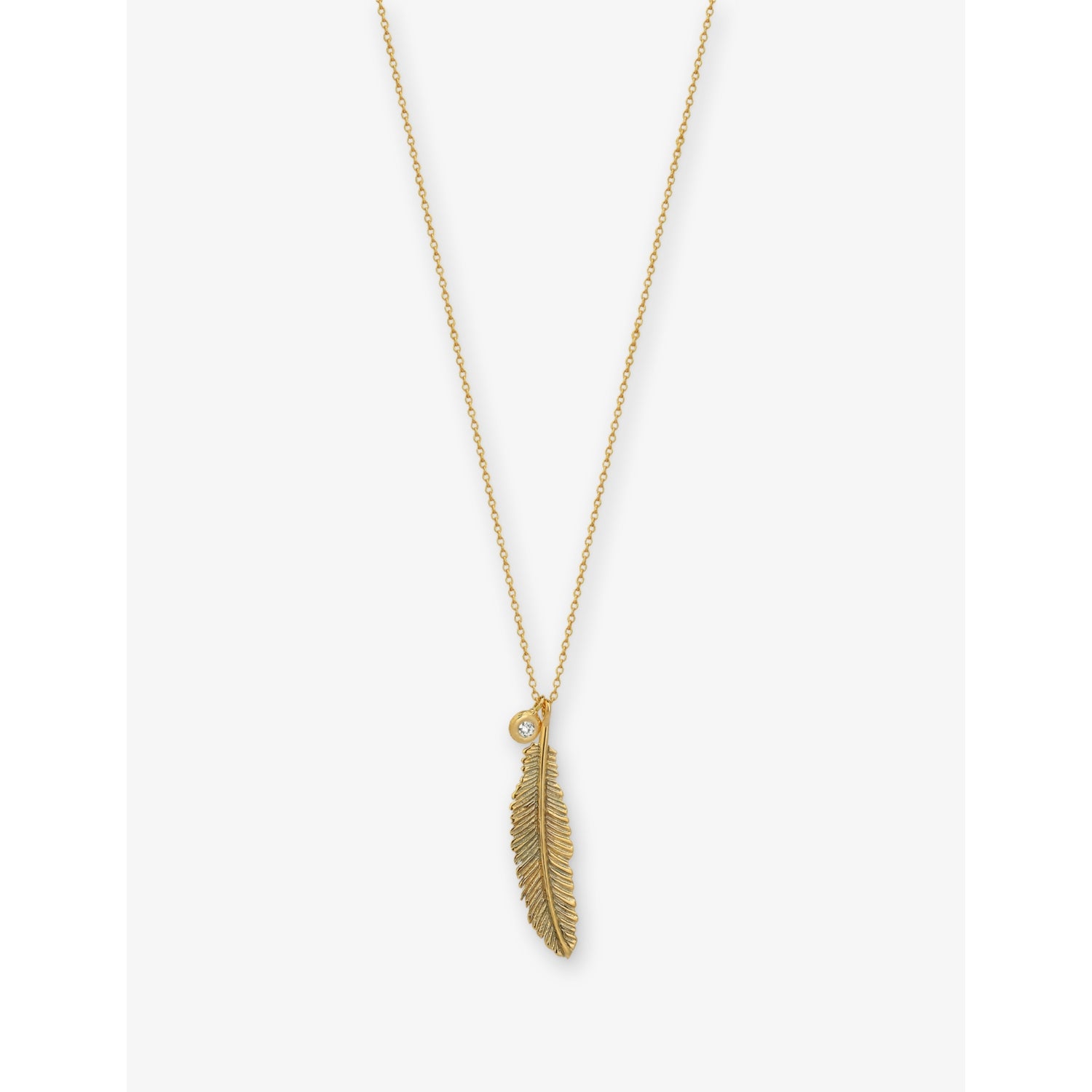 Kismet by Milka Raven Feather Midi diamond pendant 0.04ct - British product