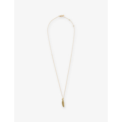 selfridges Kismet by Milka Raven Feather Midi 0.04ct Diamond Pendant Necklace- Buy online at McGrocer
