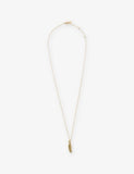 Raven Feather Midi 0.04ct Diamond Pendant Necklace - YELLOW GOLD