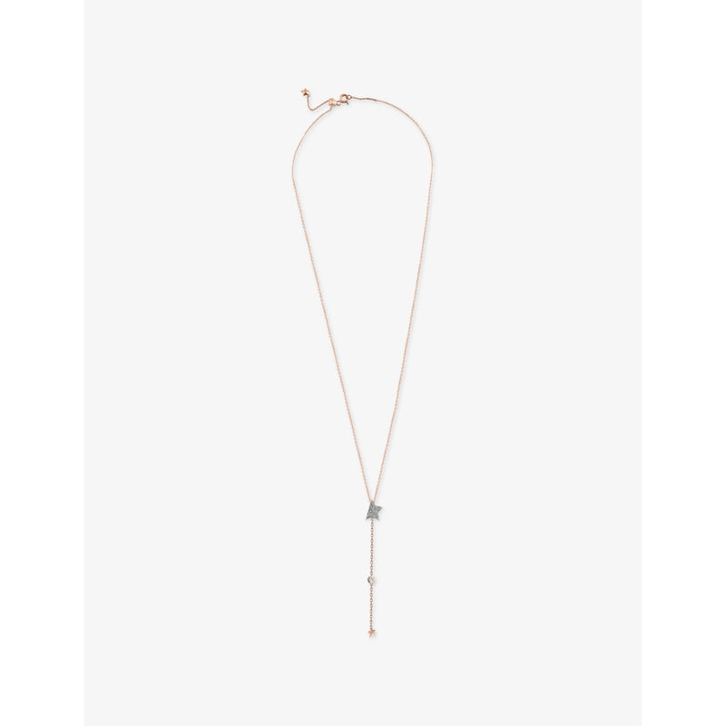 Cosmic Comet Metal and 0.16ct Diamond Pendant Necklace - ROSE GOLD