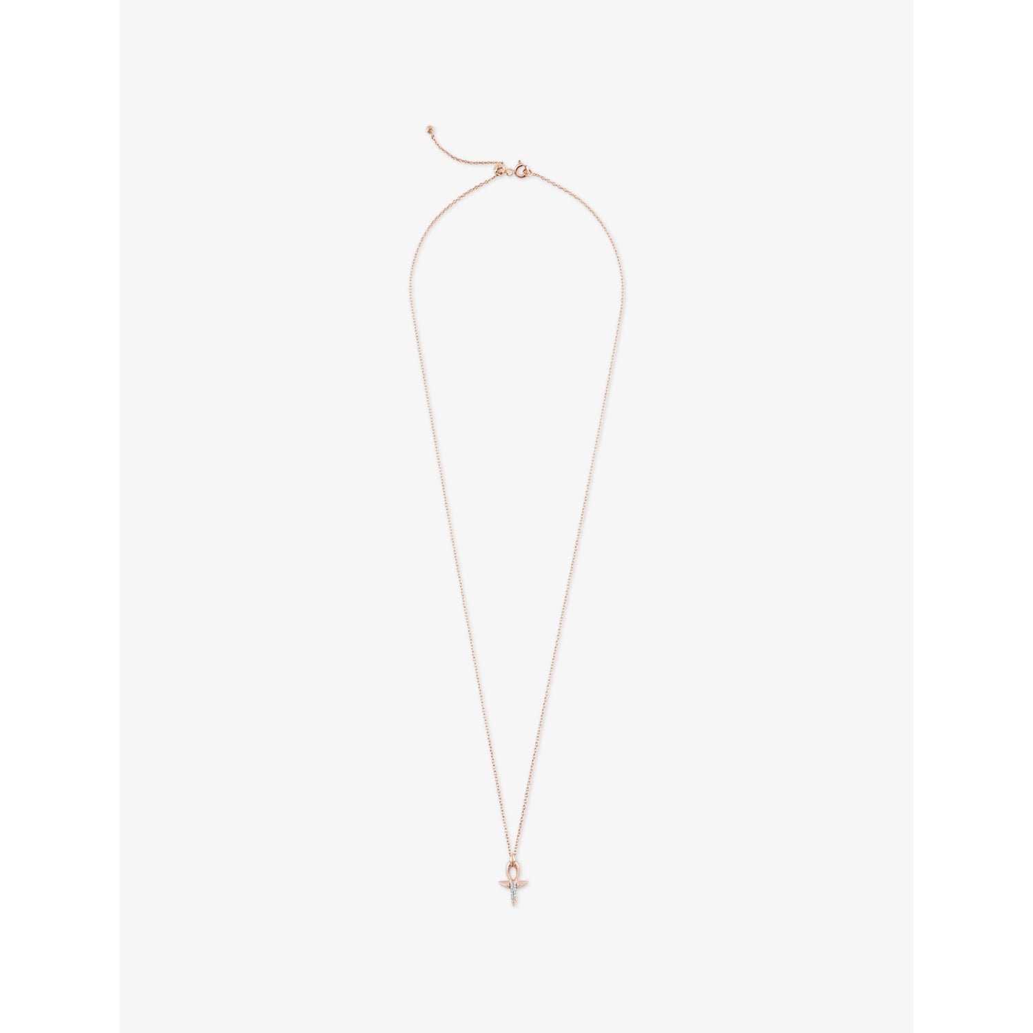 Kismet By Milka Ankh Mini 0.04ct Diamond Pendant Necklace
