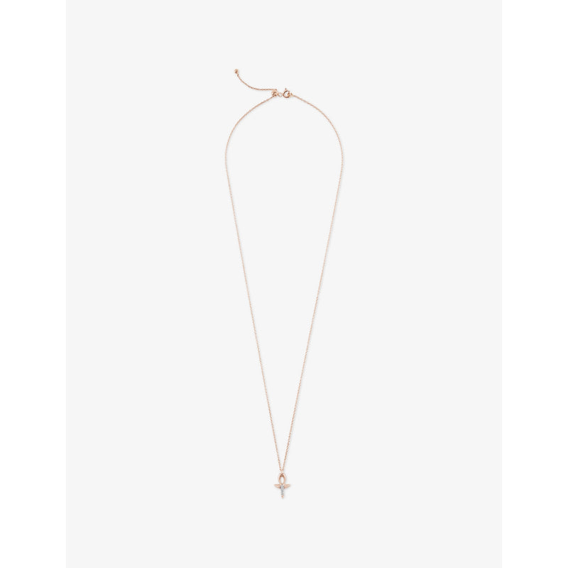 Kismet By Milka Ankh Mini 0.04ct Diamond Pendant Necklace