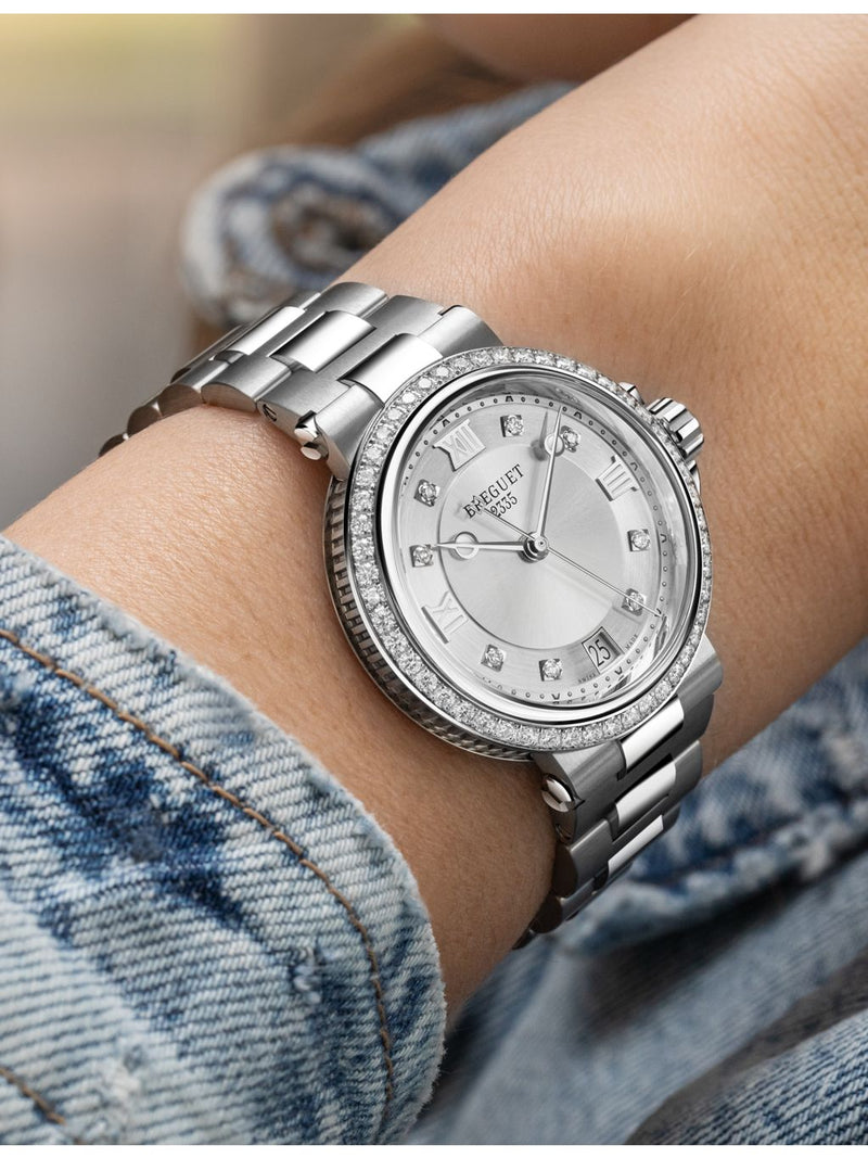 Breguet Marine diamond automatic watch 33.8mm, imported from the UK