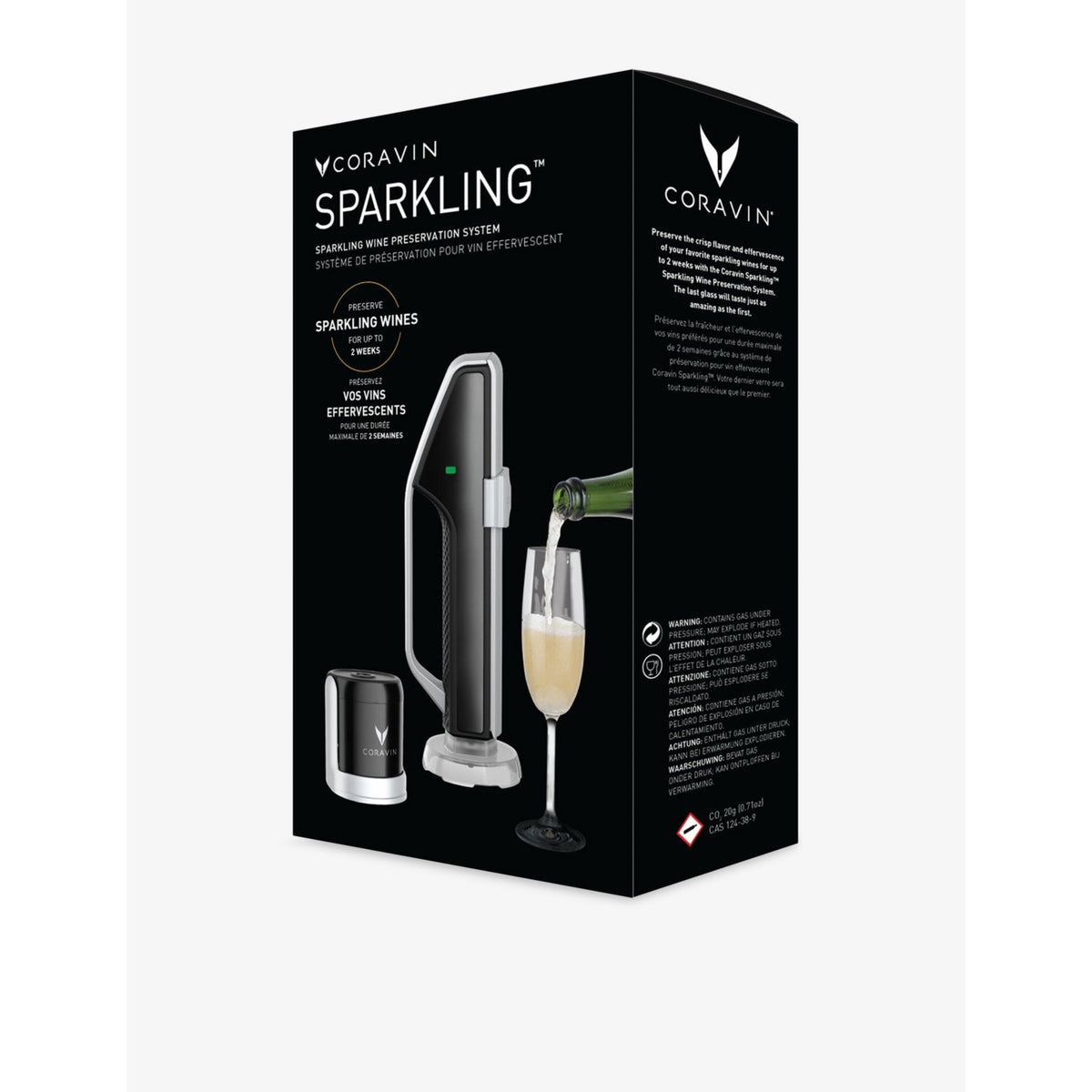 Coravin sparkling wine preservation system with CO2 charger - British product