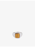 Kay tiger eye rhodium-plated sterling-silver ring (British brand)