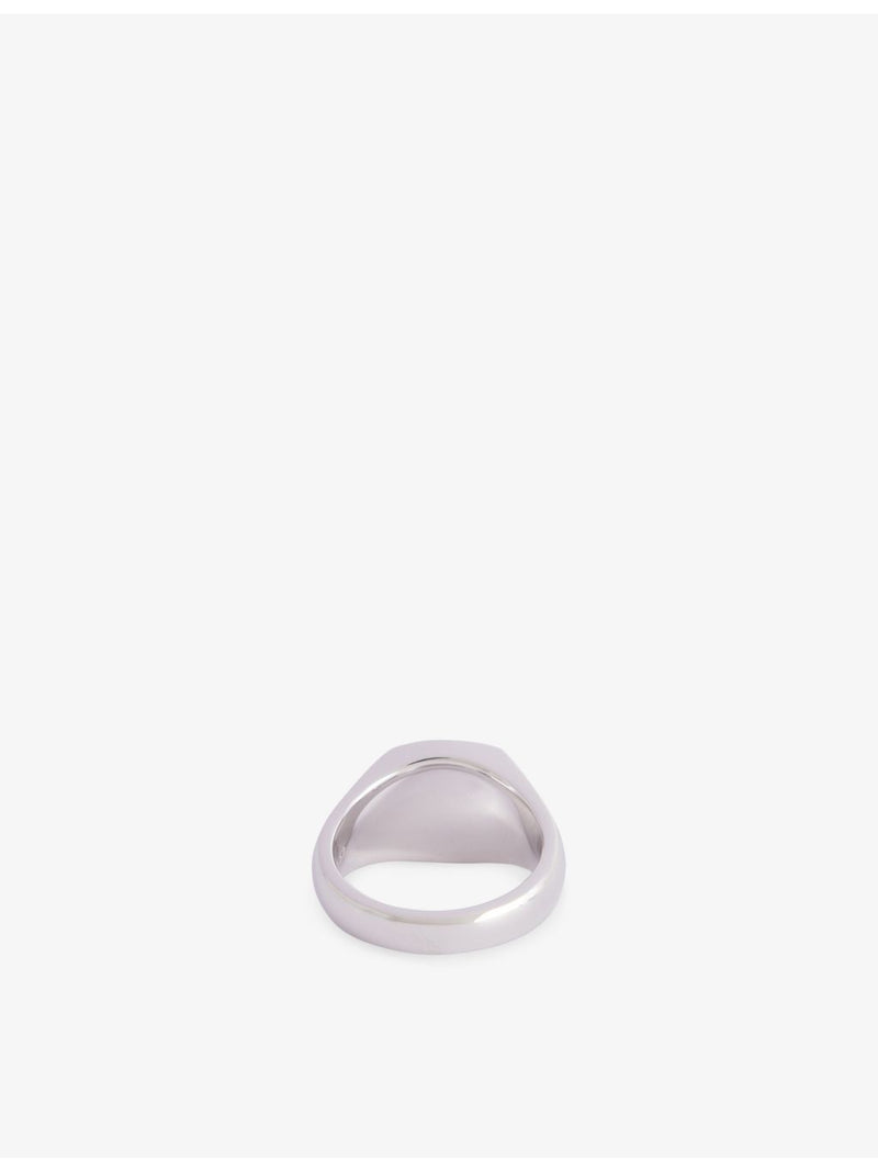 Tom Wood rhodium-plated sterling-silver ring with satin finish, imported from the UK