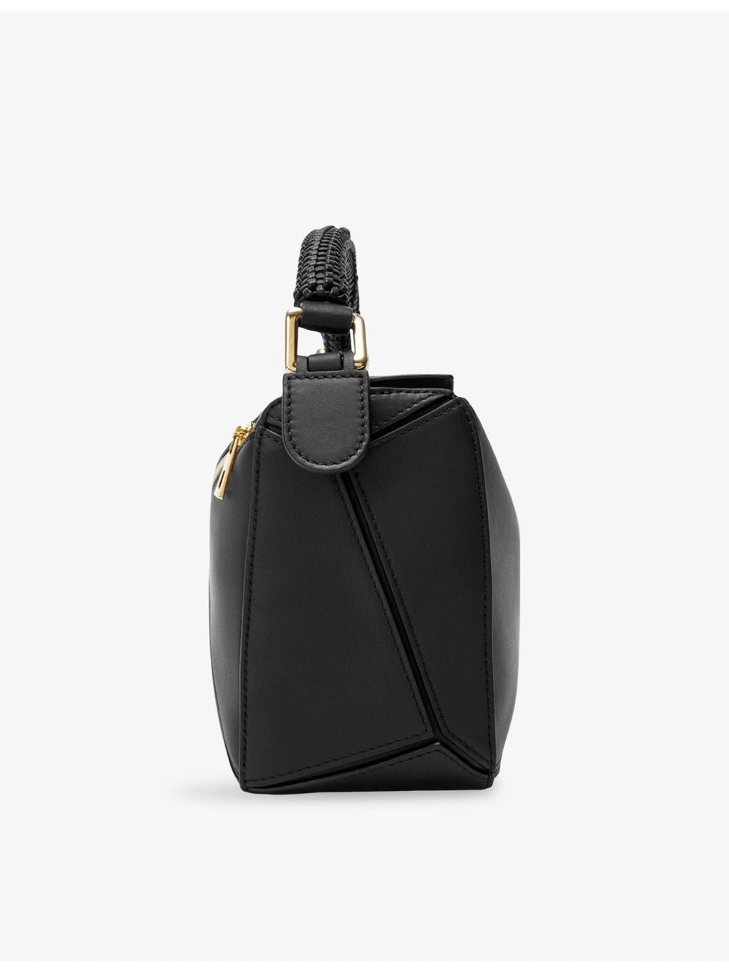 Loewe leather cross-body bag with woven handle (British brand)