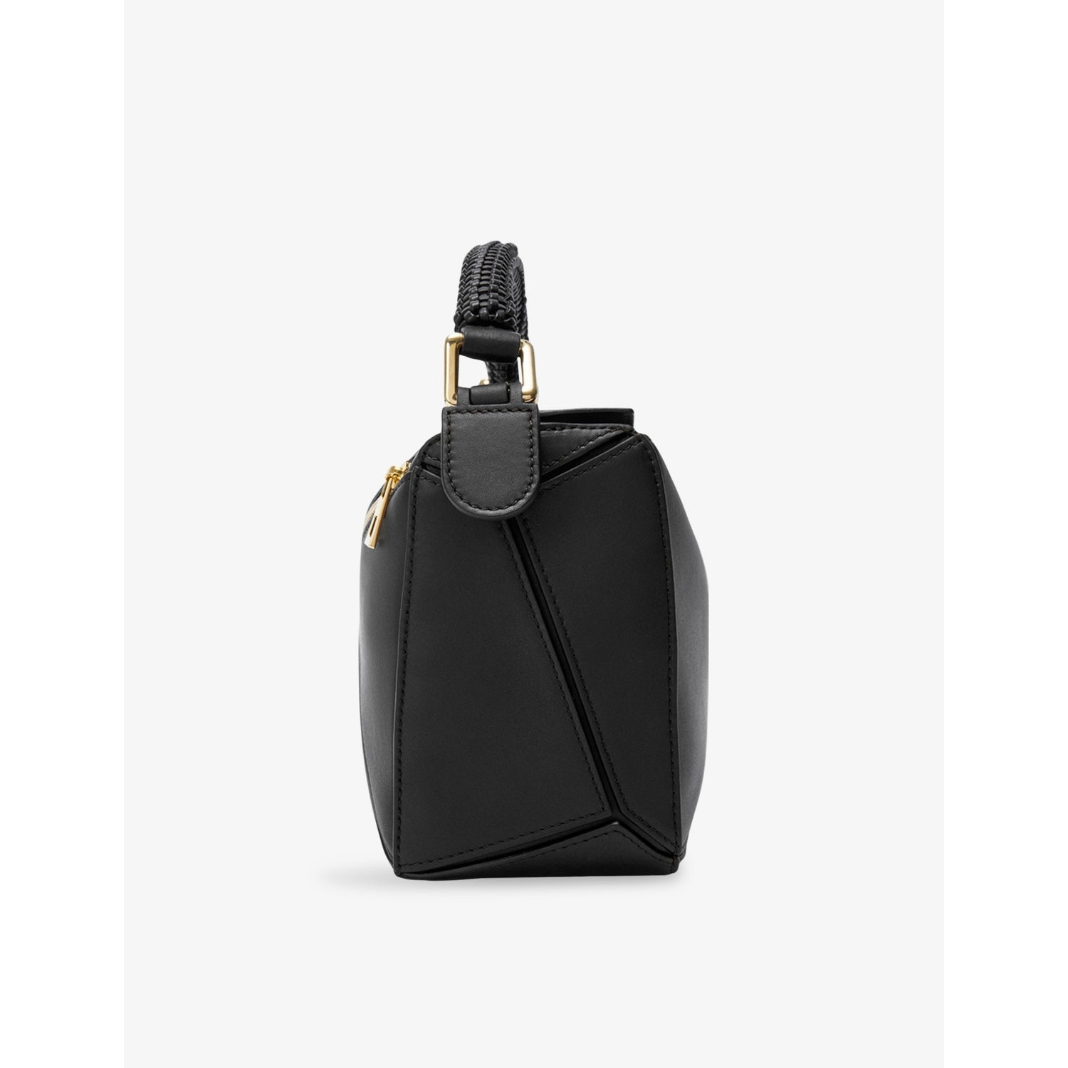 Loewe leather cross-body bag with woven handle (British brand)