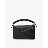 Loewe leather cross-body bag with woven handle (British brand)