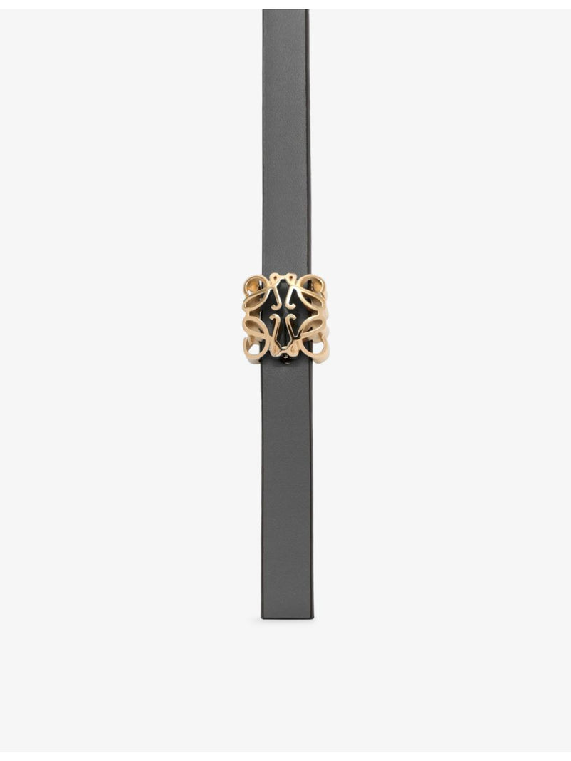 Loewe anagram branded buckle leather belt 1cm, UK version
