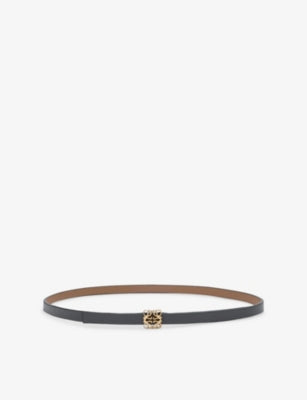 Loewe Anagram Branded-Buckle Leather Belt 1cm Width