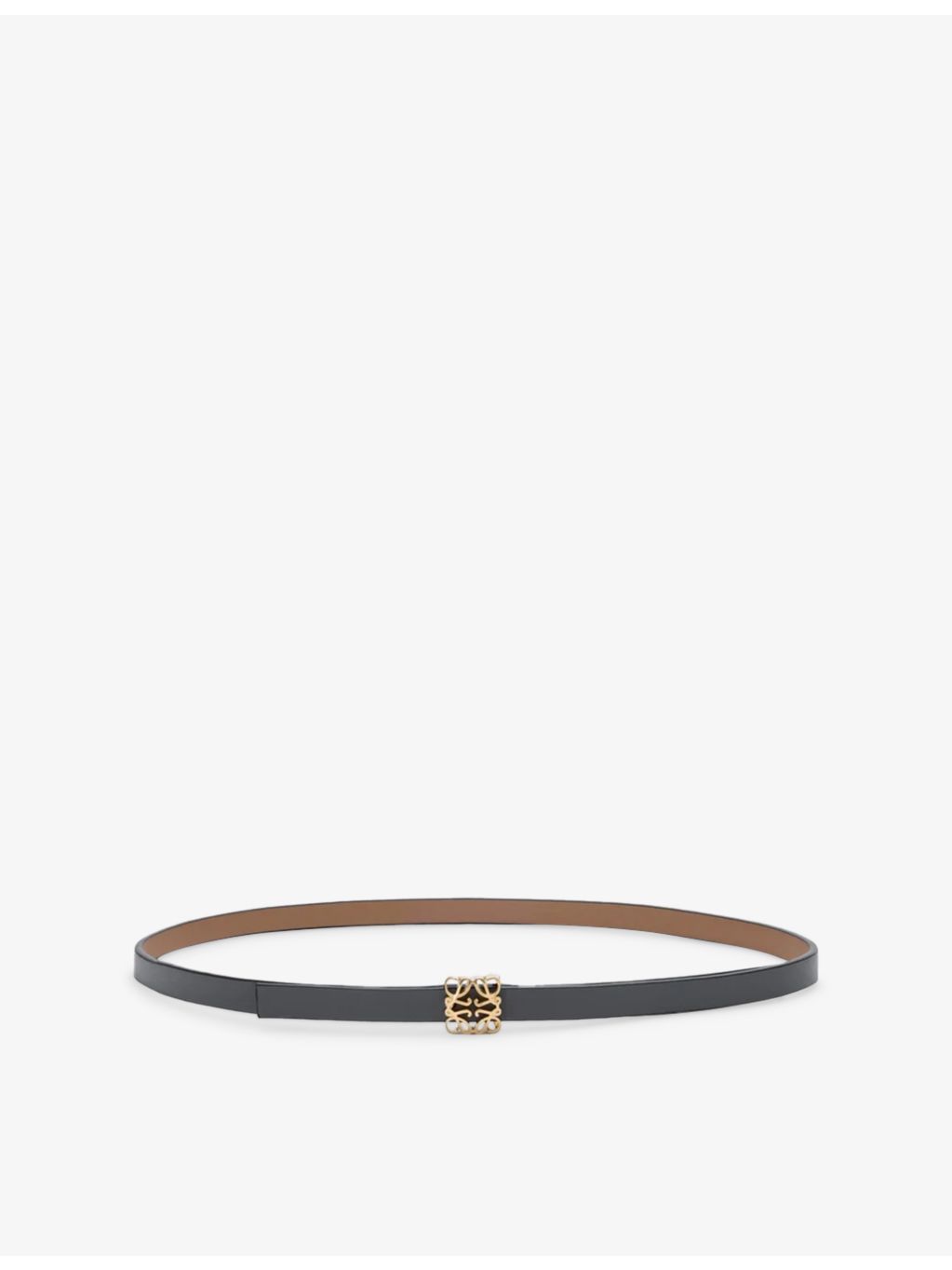 Loewe anagram branded buckle leather belt 1cm, UK version