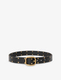 Loewe Rounded-Buckle Stud-Embellished Leather Belt