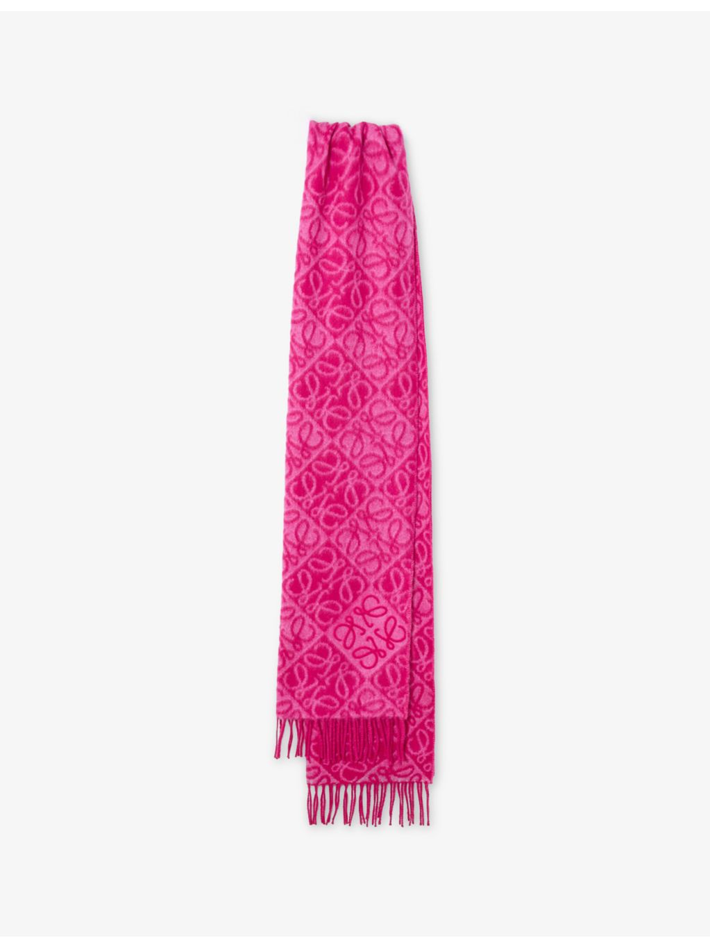 Loewe Anagram wool and cashmere scarf 180x38cm, UK version