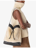 Whistles shearling and leather tote bag - British product