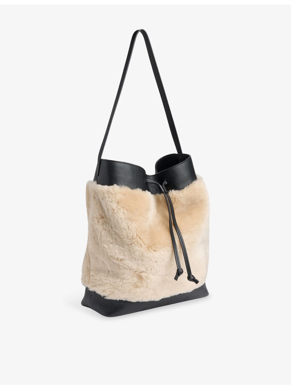 Whistles shearling and leather tote bag - British product