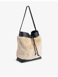 Whistles shearling and leather tote bag - British product