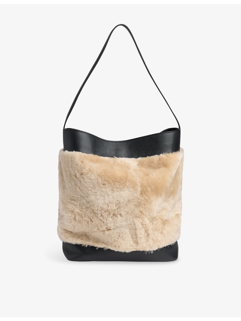 Whistles shearling and leather tote bag - British product