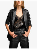 Zadig Voltaire leopard-print metallic leather wallet bag (British brand)