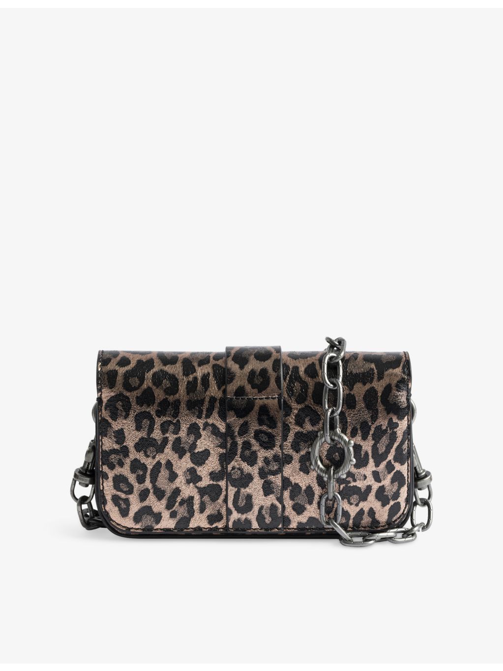 Zadig Voltaire leopard-print metallic leather wallet bag (British brand)