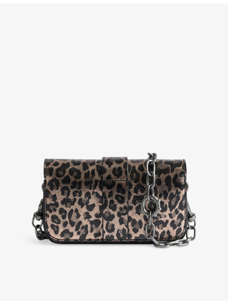 Zadig Voltaire leopard-print metallic leather wallet bag (British brand)