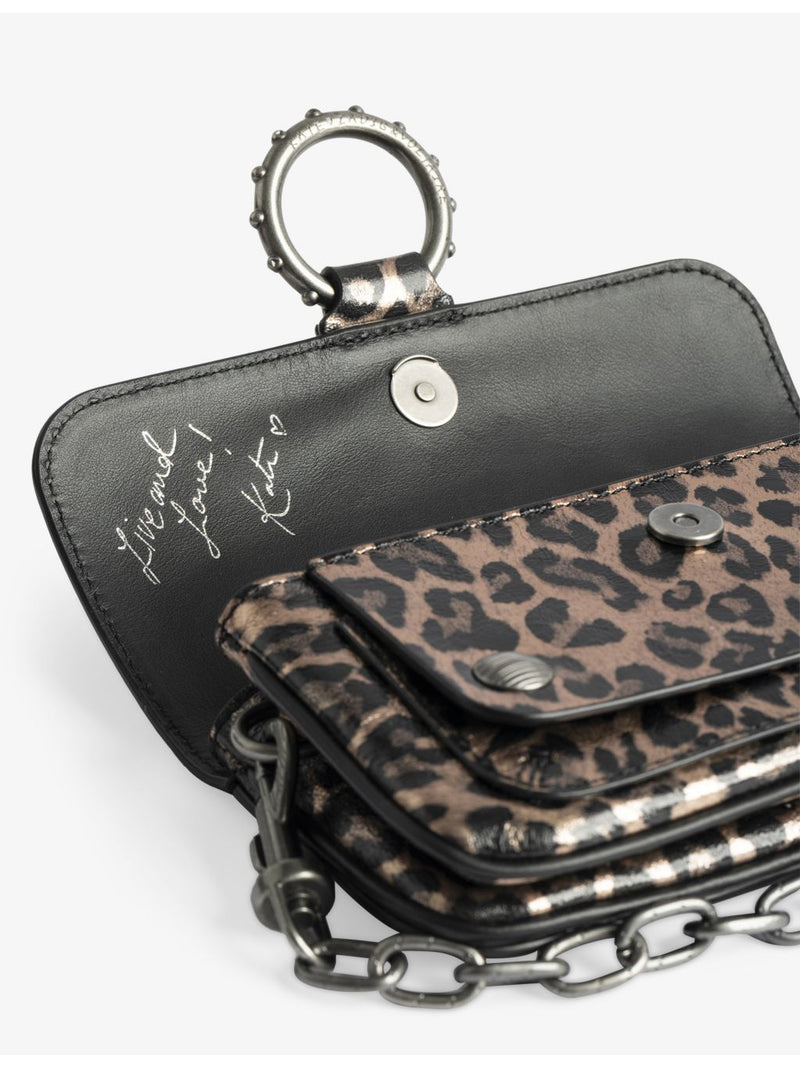 Zadig Voltaire leopard-print metallic leather wallet bag (British brand)