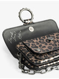 Zadig Voltaire leopard-print metallic leather wallet bag (British brand)