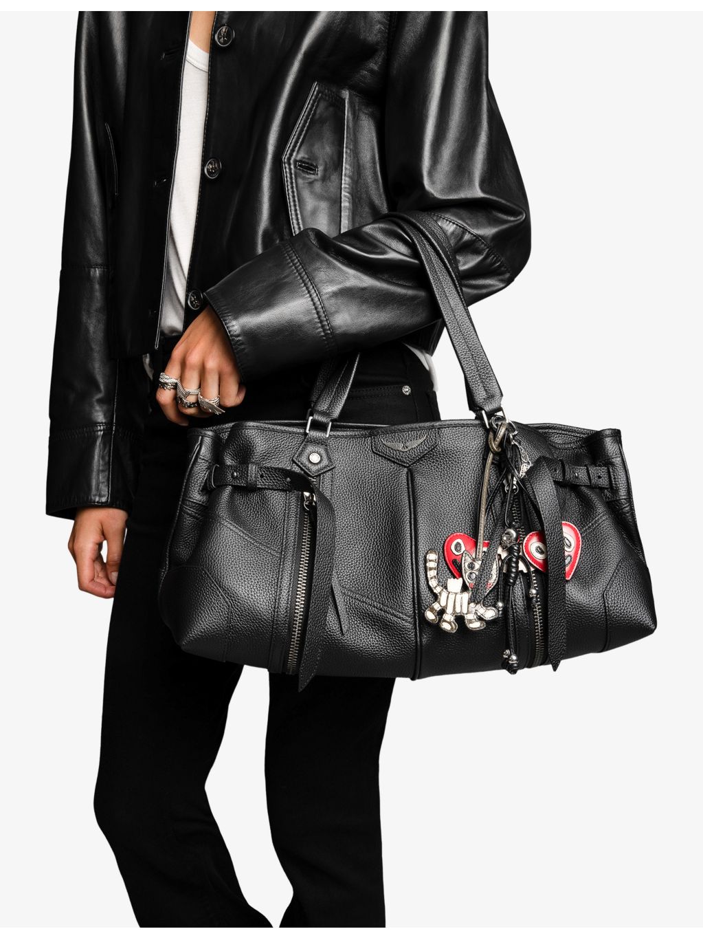 Zadig&Voltaire Sunny Shopper leather shoulder bag, imported from the UK
