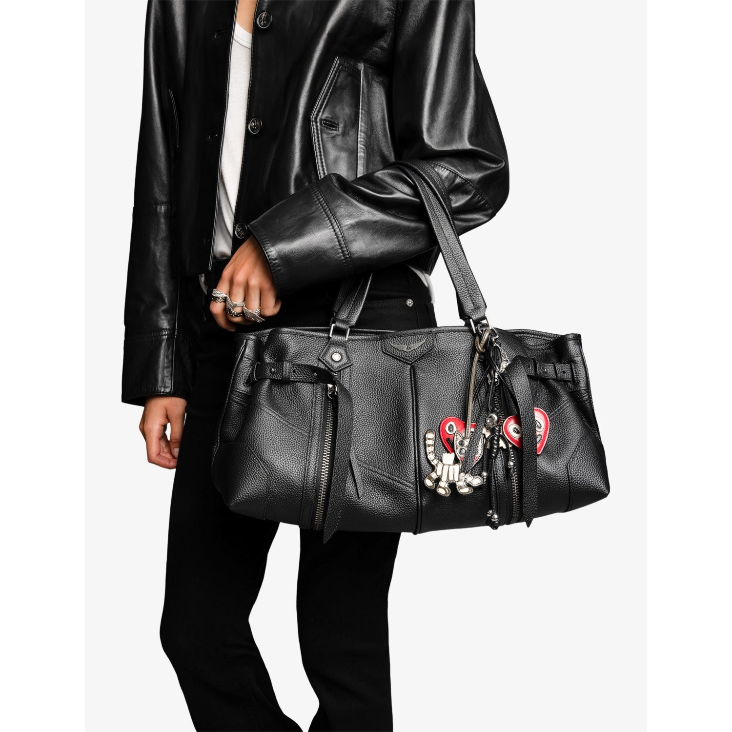 Zadig&Voltaire Sunny Shopper leather shoulder bag, imported from the UK